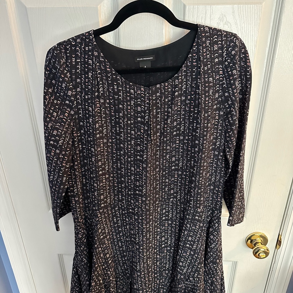 Club Monaco Black and White Midi Dress